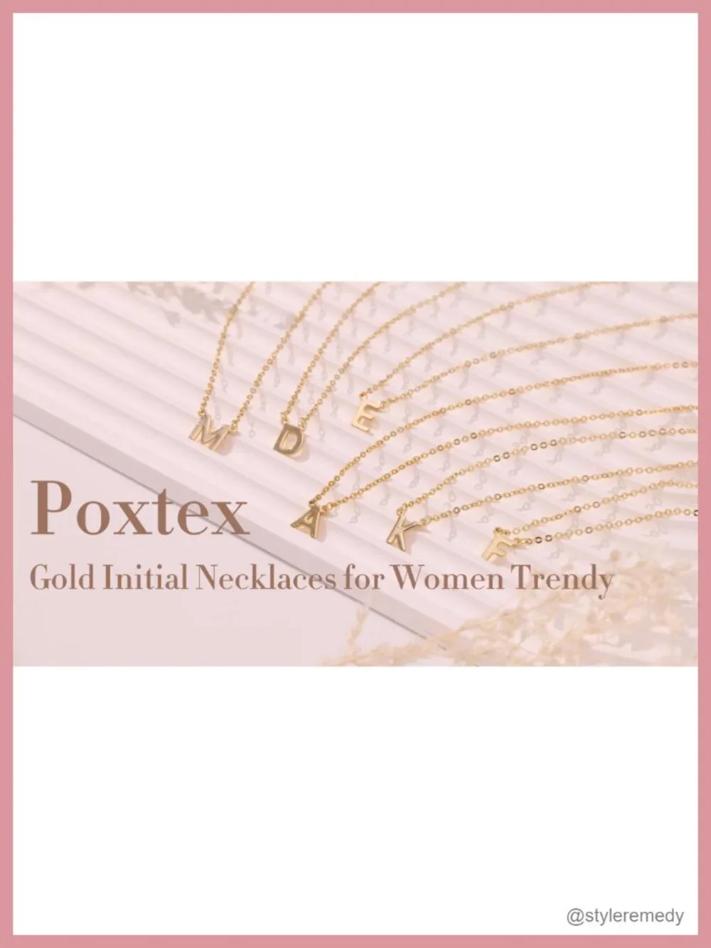 14K Gold Silver Plated Initial Pendant Necklace Set with Letter Charm,